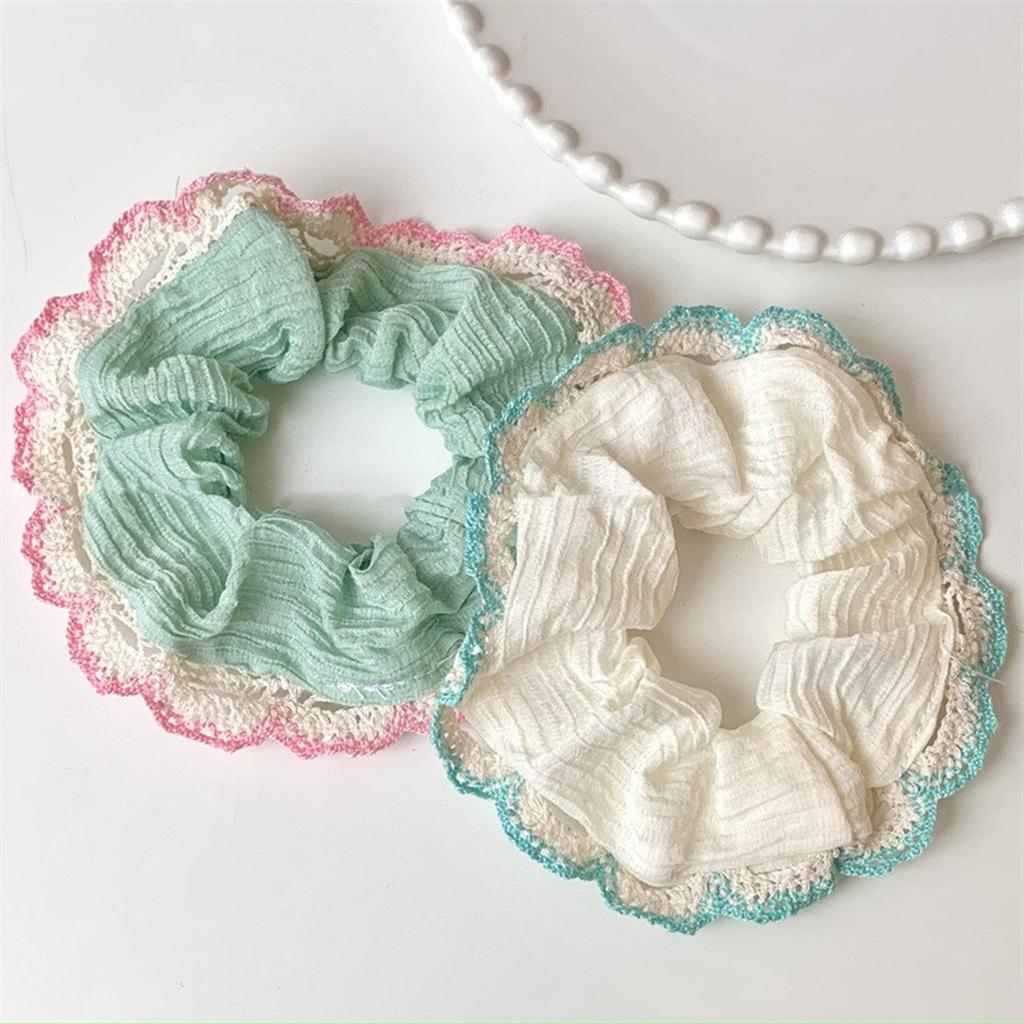 Spitzen-Haargummis für Damen Hochsteckfrisur Haar-Elastikband Haarband Ästhetisches Haargummi Haargummi mit Schleife Zopf-Haarhalter