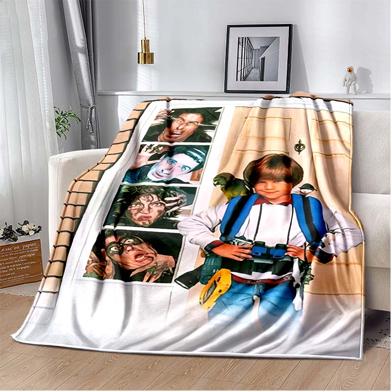 Home‑Alone Classic Film Print Flannel Blanket Soft Warm Throw For Sofa Bedroom Xmas Home Decor Holiday Fan Collectible Gift