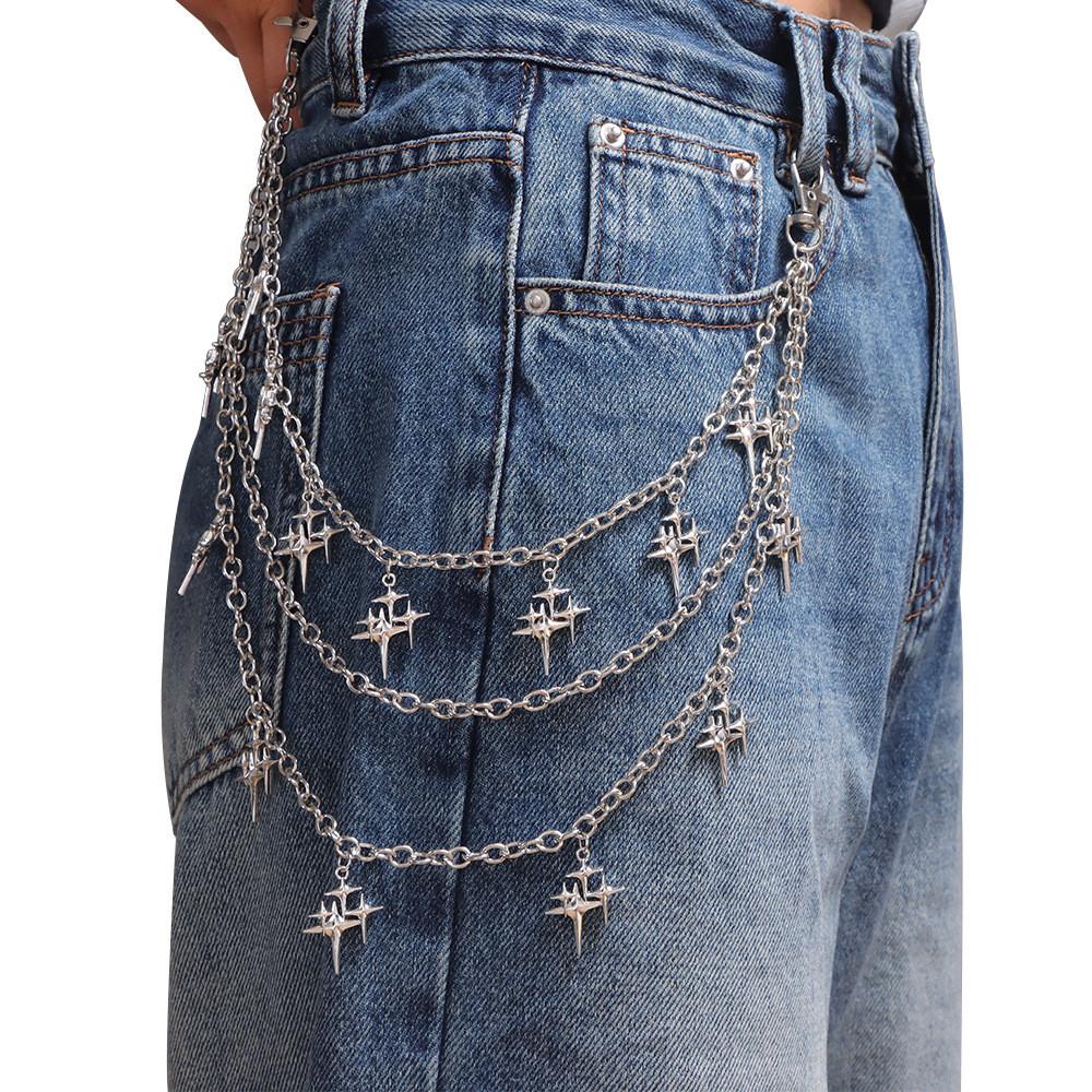 Star Shaped Multilayer Metallic Waist Chain With Lobster Clasp For Adult Women Party Wear