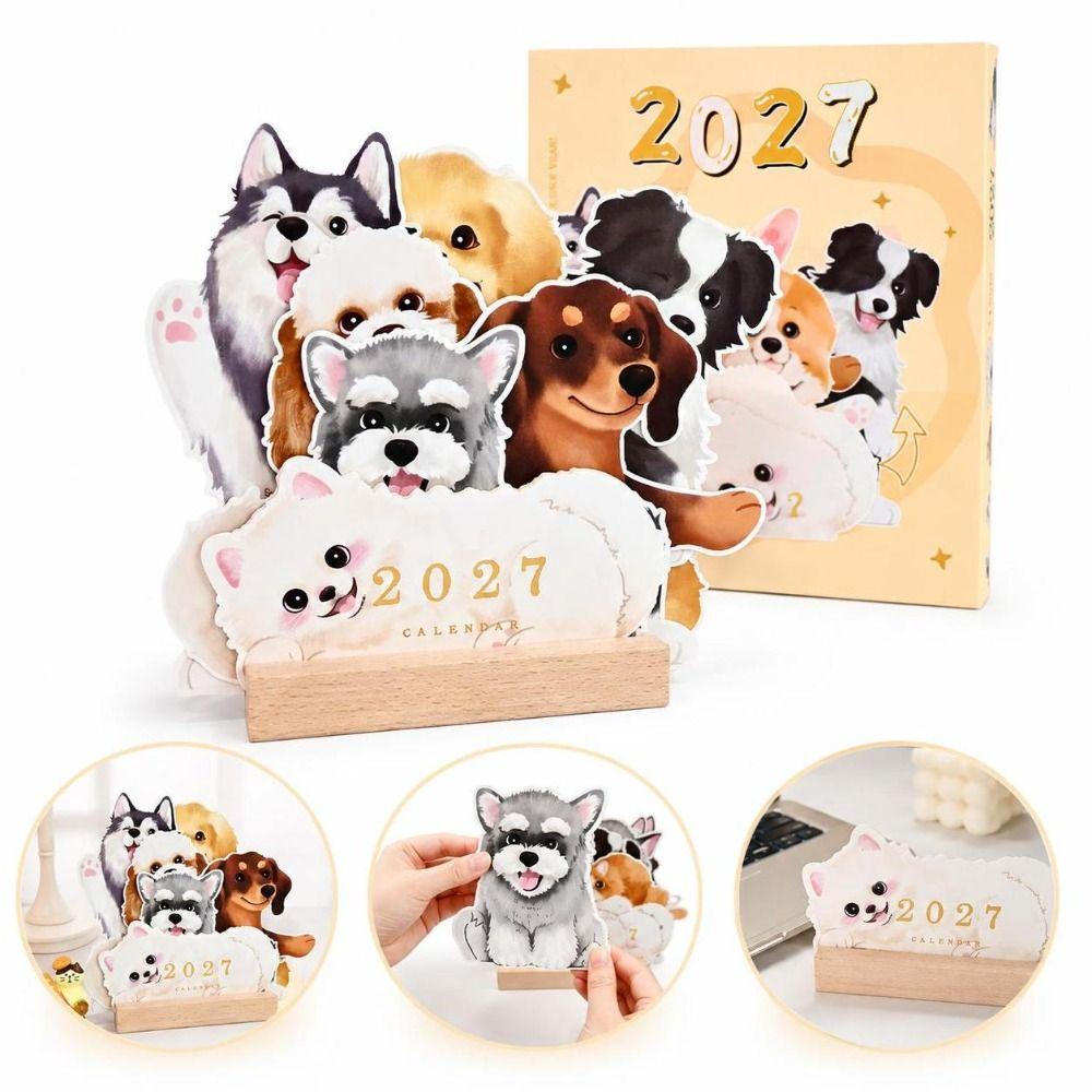 Pop-Up 2027 Desk Calendar Dog/Cat Cat Calendar New Dog Calendar  Home Office