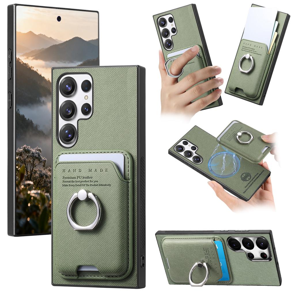 Luxury Leather Card Slot Holder Phone Case For Samsung Galaxy S26+ S25 S24 S23 S22 FE A56 A36 A16 A17 A07 Magnetic Wallet Cover