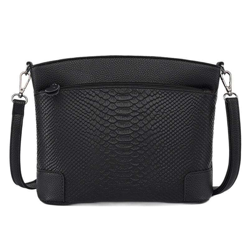 Genuine Leather Women s Crossbody Bag - 2025 New Style, Versatile, Elegant, Simple чёрный