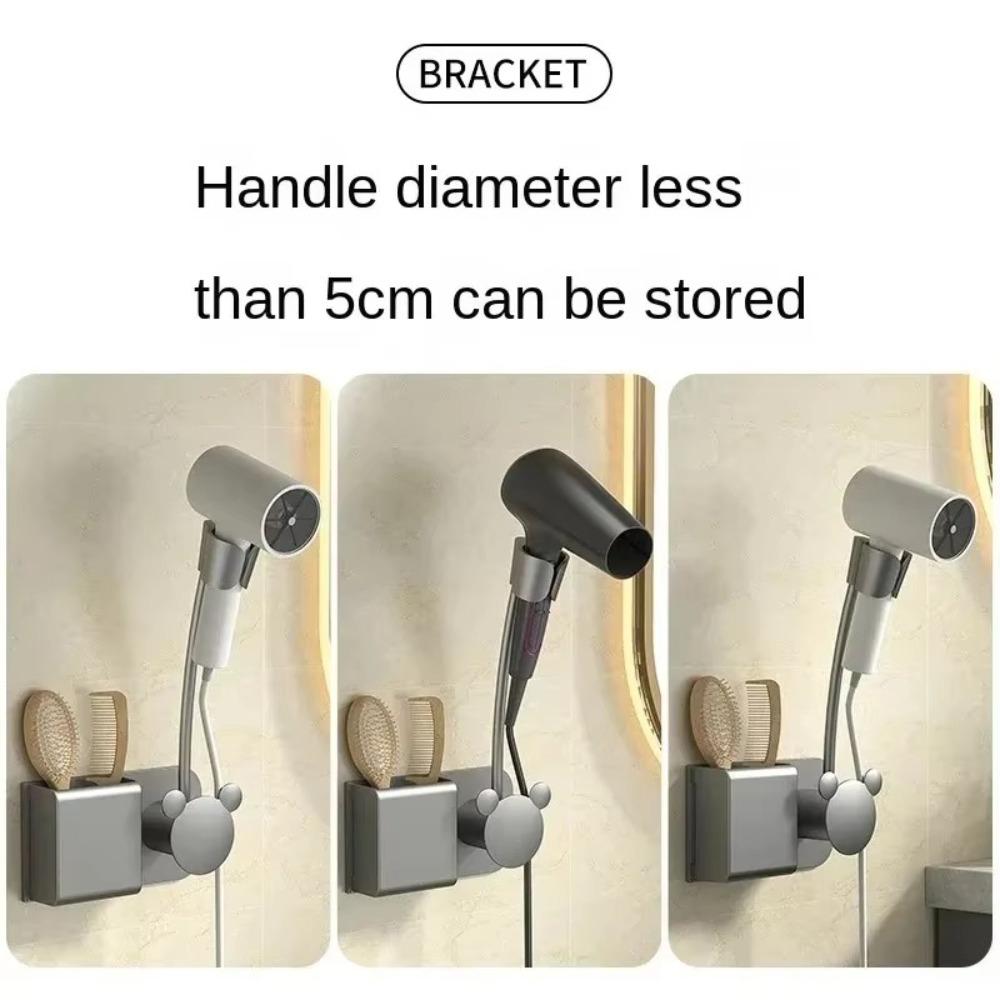 Free Hands Hairdryer Storage Rack Wall-mounted Air Duct Storage Rack Hair Dryer Organizer  Bathroom
