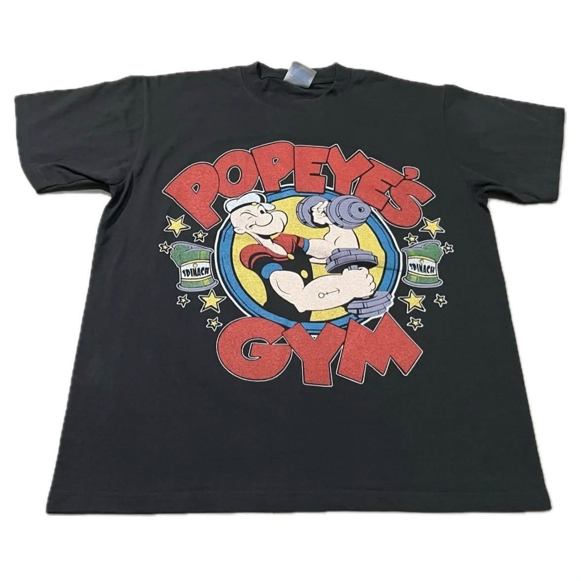 Popeye Comic Cartoon Popeye s GYM  Graphic Cartoon HANES T-Shirt Mens Womens Tees Top REPRINT 2XL