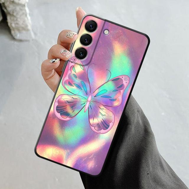 Shell For Samsung Galaxy S23 S22 S21 S20 Fe Ultra S10 S9 S8 Plus Note 20ultra 10plus Case Bling Aesthetic Butterfly Rose Art