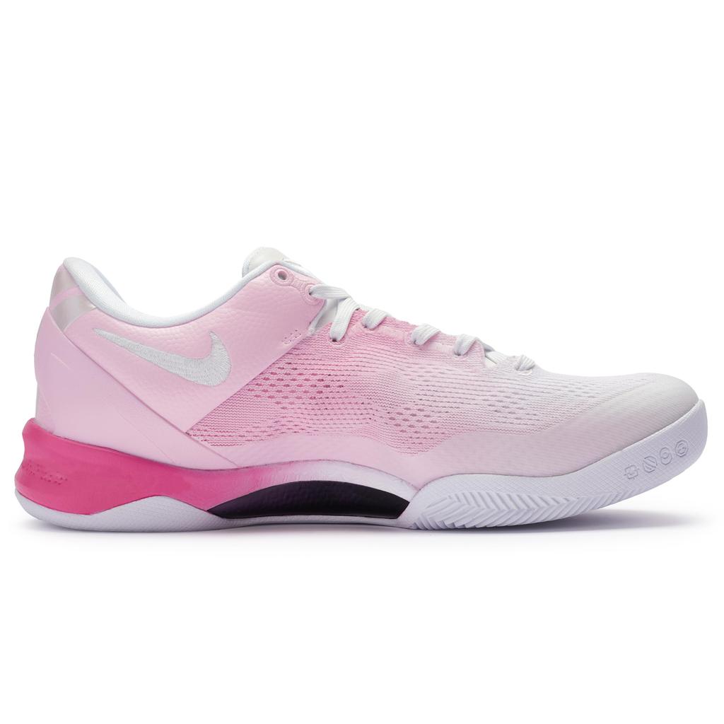 Nike Kobe 8 Cushioning Slip Resistant Abrasion Resistant Low Top Basketball Shoes Unisex Pink White FJ9364-100(Team80-)