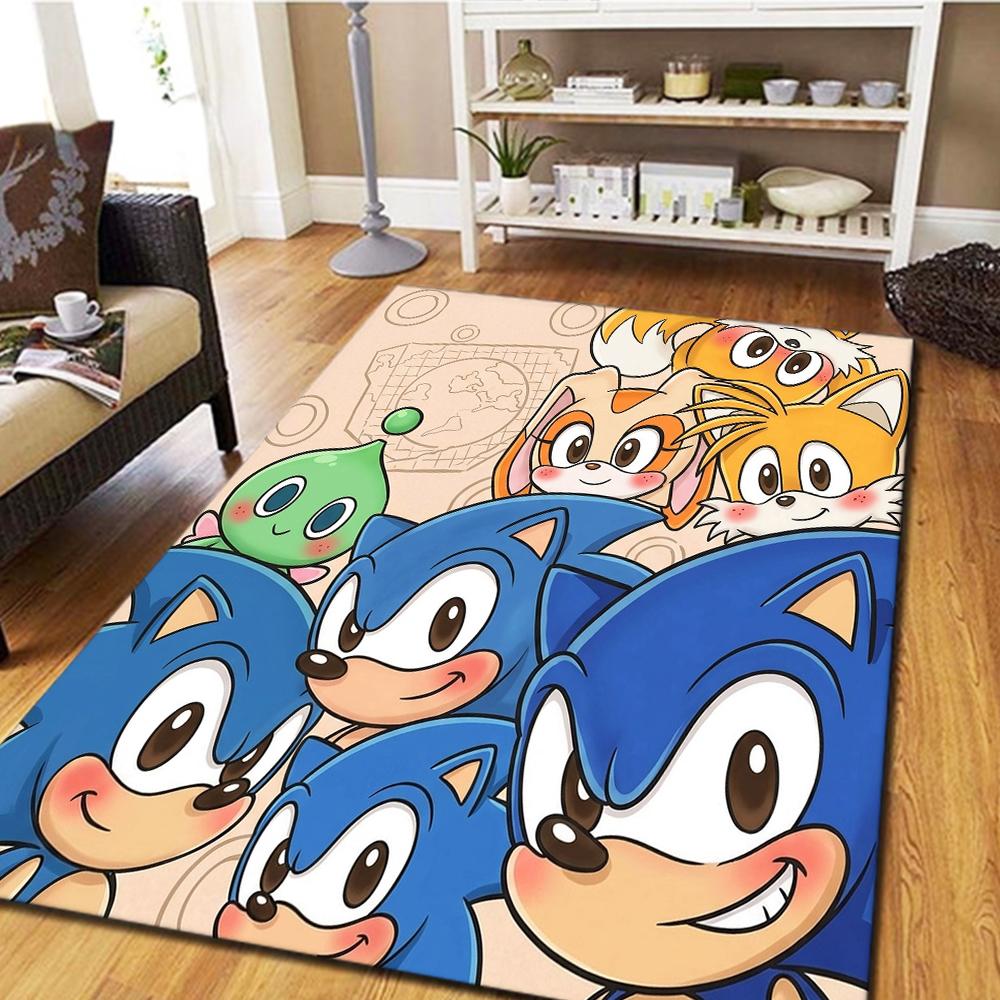 Sonic the Hedgehog Living Room Carpet & Bedroom Mat, Home Decor Cool Movie Play Floor Mat -HE52