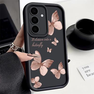 Custodia morbida in TPU a Farfalla Dorata Per Samsung Galaxy A55 A17 A54 A15 A56 A16 A35 A25 5G S25 S24 S23 S22 Ultra Plus S23 FE Copri Telefono