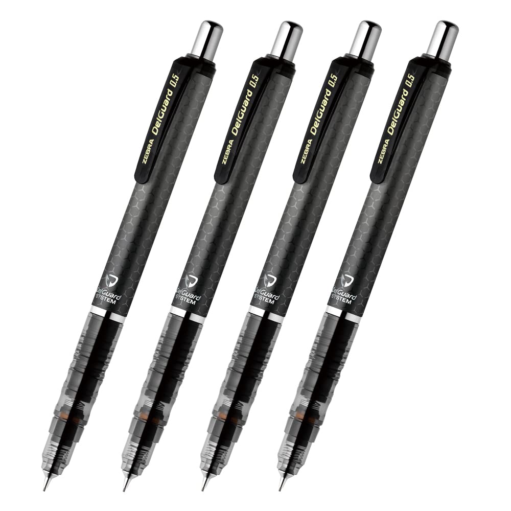 

Zebra Mechanical Pencil Delguard Honeycomb Gray Set of 4 0.5mm P-MA85-HGR-4AZ