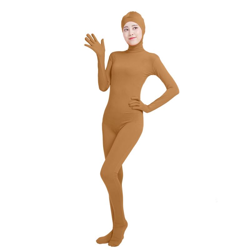 Mono de lycra de cuerpo entero con cara abierta para cosplay de actuación en escenario de anime