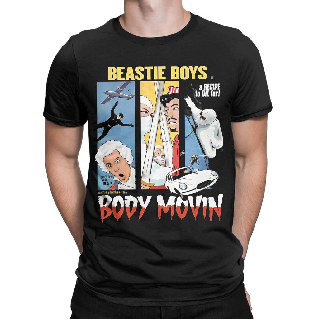 Funny Body Movin Beastie Boys T-Shirts for Men Crewneck 100% Cotton T Shirt Short Sleeve Tees Plus Size Clothing