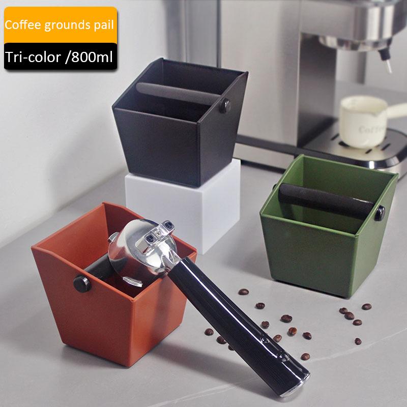 800ML/450ML Coffee Knock Box Anti Slip Coffee Dump Bin Bucket Espresso Grounds Container Home Cafe Waste Bin Coffee Accessories