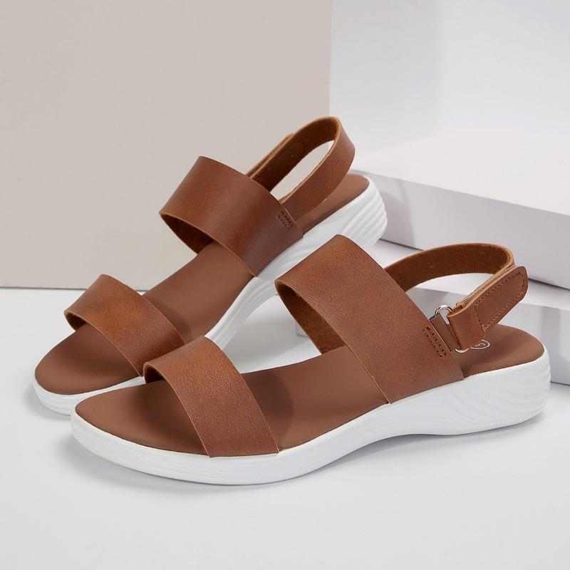 Pluss-størrelse flate sandaler dame casual fiskemunnsandaler