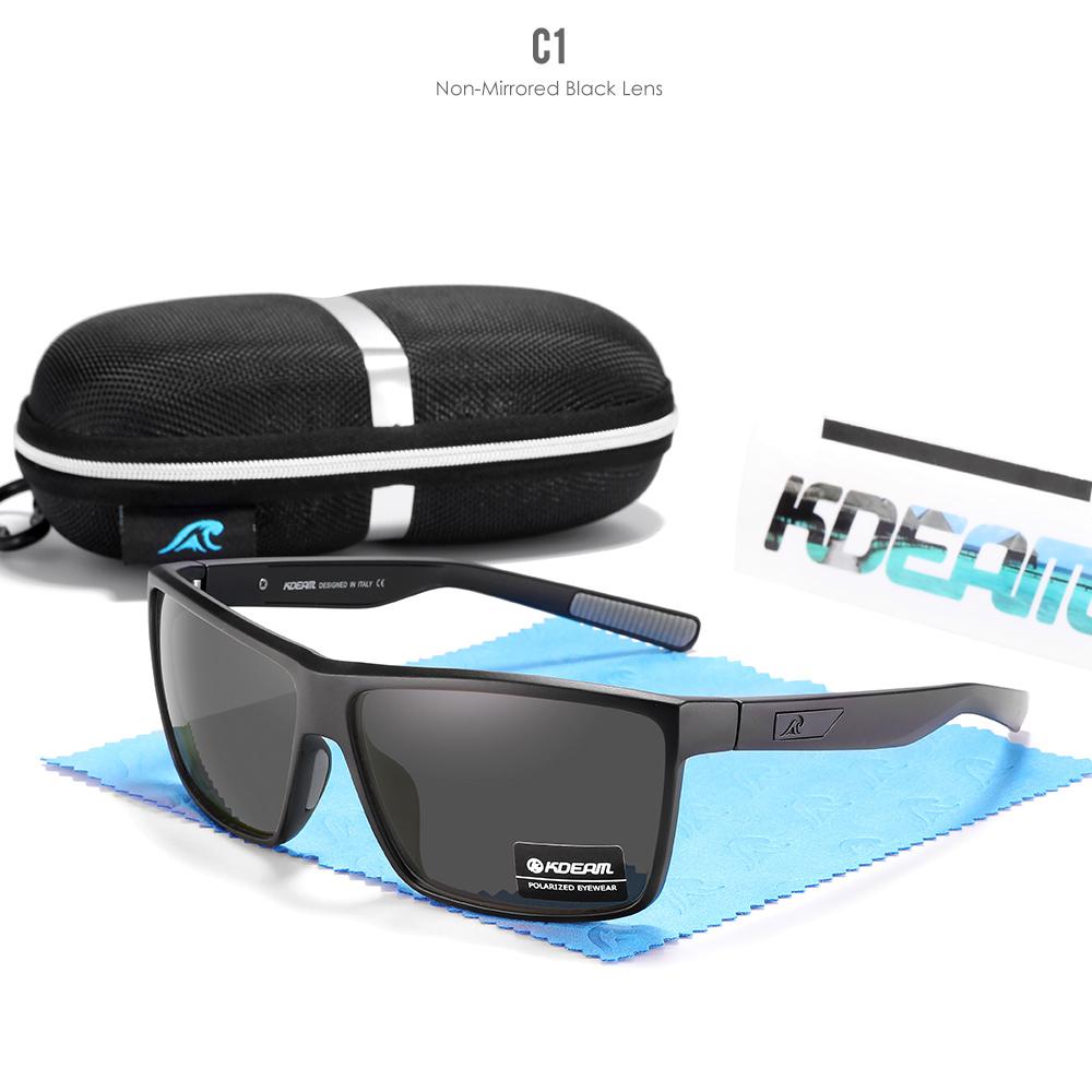 

KDEAM Scratch Resistance Sunglasses Men Polarized 100% UV Protection Sun Glasses Integral Spring Hinges And Curved Temples KD029