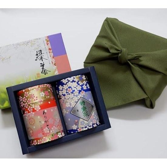 Kiyosui Summer Gift Uji Tea Set Gyokuro Sencha (60g2 bottles) Furoshiki Wrapping Premium Kyoto Leaves Present Homecoming Souvenir Thank You Can
