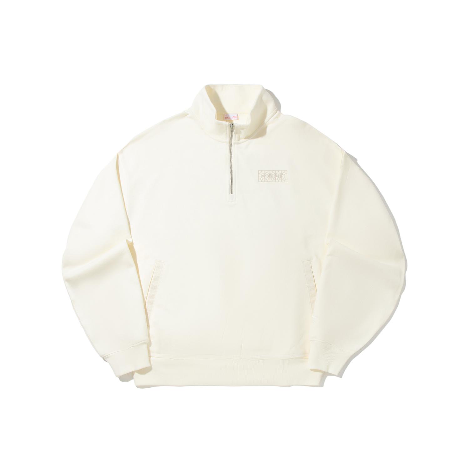 

Li Ning Простой Стойка Воротник Свободный Принт Универсальный Удобный Повседневный Свитшот Унисекс свитшот AWDVB15-1 S