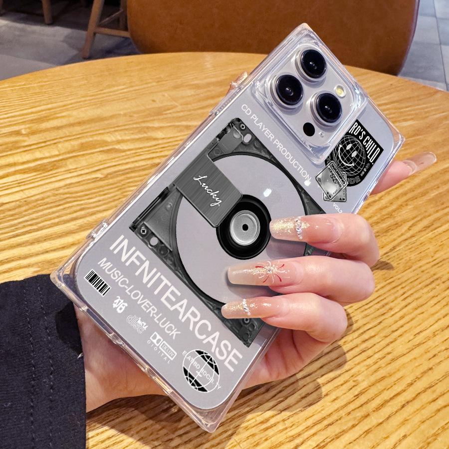 Fun Creative Album 14 Plus 13 Pro Max 12 11 Rectangular Right angled Straight Edges 15 Transparent Phone Case for iphone 16 Promax