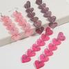 Sweet Valentine's Day Acrylic Drop Earring for Women Girls Fashion Glitter Heart Tassel Long Hanging Earrings Jewelry Gifts