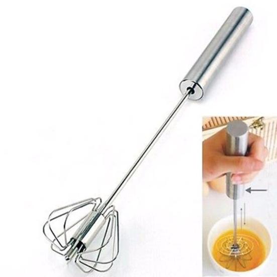 Kitchen Stainless Steel Kitchen Semi-Automatic Egg Beater Whisk Milk Cream Mixer