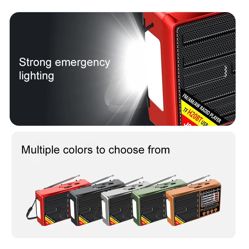 Full Band Radio Portable FM/AM/SW Receiver Rechargeable Radio TF/USB Music Player with LCD Display