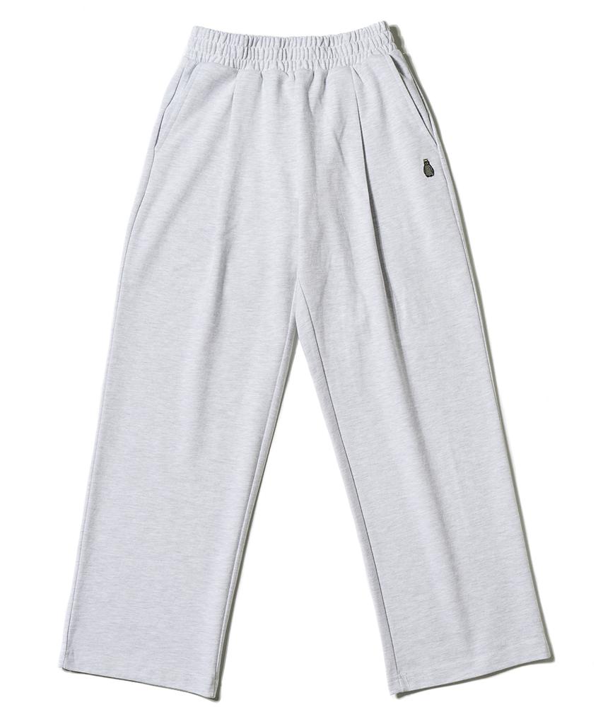 GAKKAI UNIONS Single-Pleat Wide Sweatpants White Melange