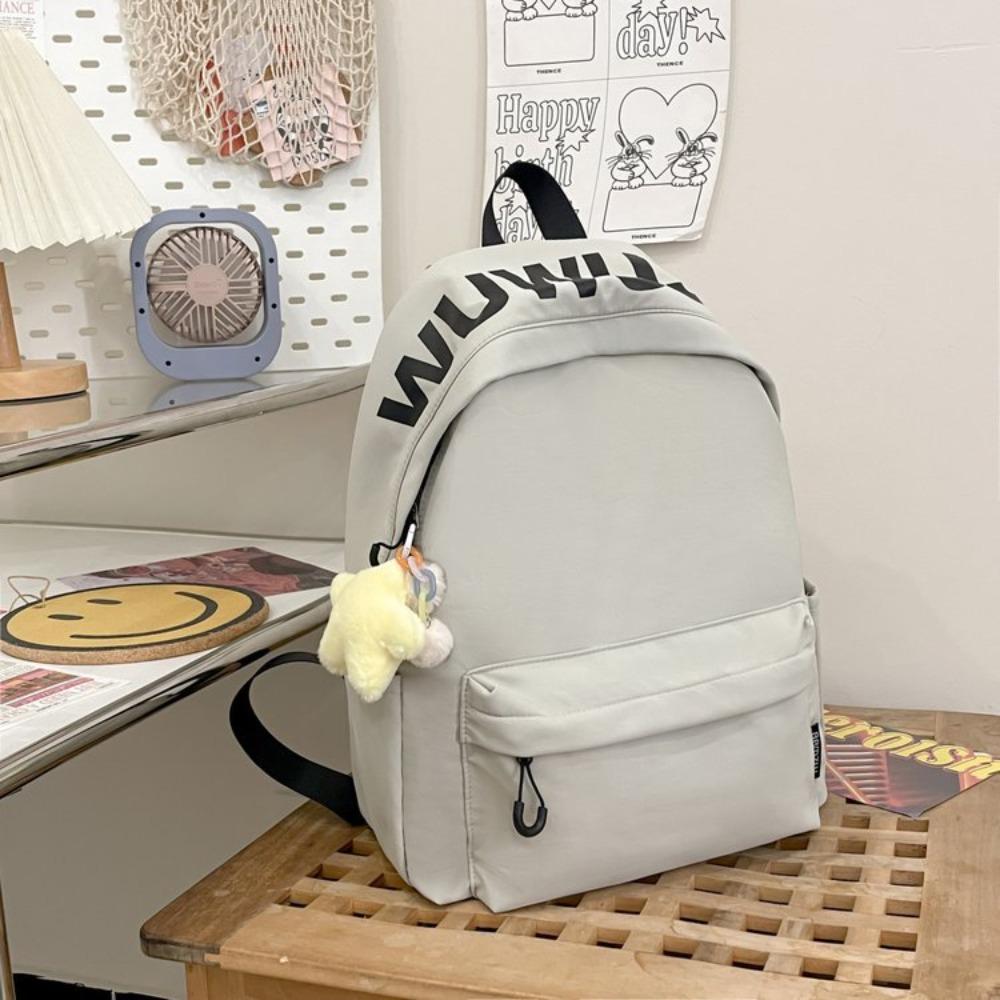 Korean Version of Alphabet Large-capacity Schoolbag Niche Design Fashionable Versatile Casual Backpack Lightweight Waterproof Burden-reducing Backpack