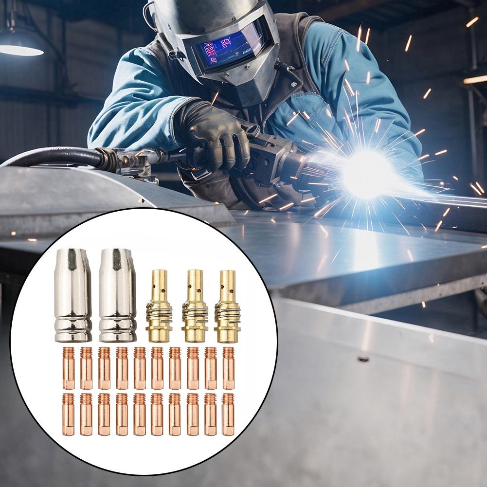 Diffusers Set Contact Tips Kit MIG Welding As Shown In The Picture 25 Piece Welding Nozzle Kit 0.6mm Contact Tips 2 Nozzles