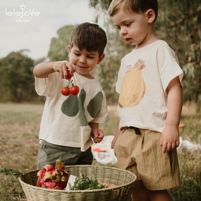 LELE JOVE Children's Summer Fruit Print Cotton Short Sleeve T-Shirt