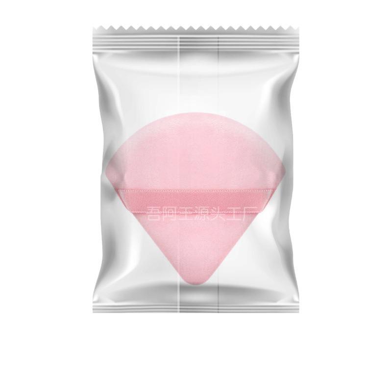 Triangle Velour Air Cushion Puff - Double-Sided Crystal Velvet Super Soft Fan-Shaped Makeup Puff for Loose Powder Setting