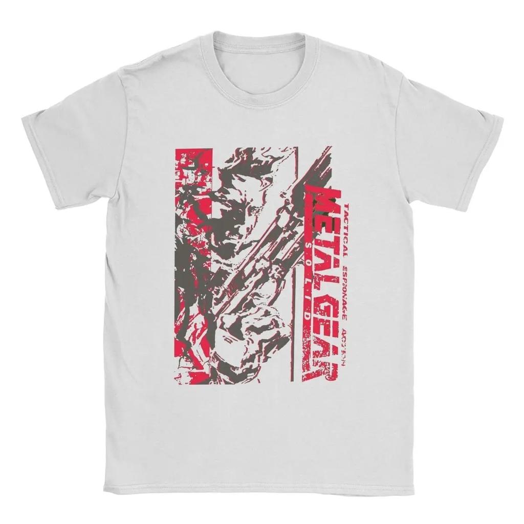 Novelty Game Metal Gear Solid Option C T-Shirt for Men Round Collar Cotton T Shirts MGS Gothic Phantom Hipster Short Sleeve Tees
