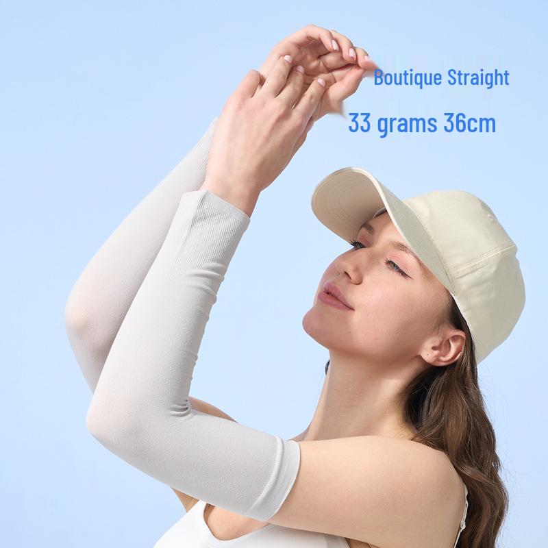 Custom UV Protection Ice Silk Arm Sleeves for Men & Women – Long, Solid Color, Summer Outdoor Wear