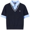FILA Women's Faux Two-Piece Color Block Polo Knit Shirt