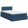 Ottoman Bed with Mattress and Headboard Blue 120 X 190 Cm Fabric