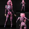 Kvinnor Barn Halloween Cosplay Kostymer Förälder-barn outfit Skalle Skeleton 3d Skelett Blommönster Printing Long Sleeve Bodysuit Jumpsuits