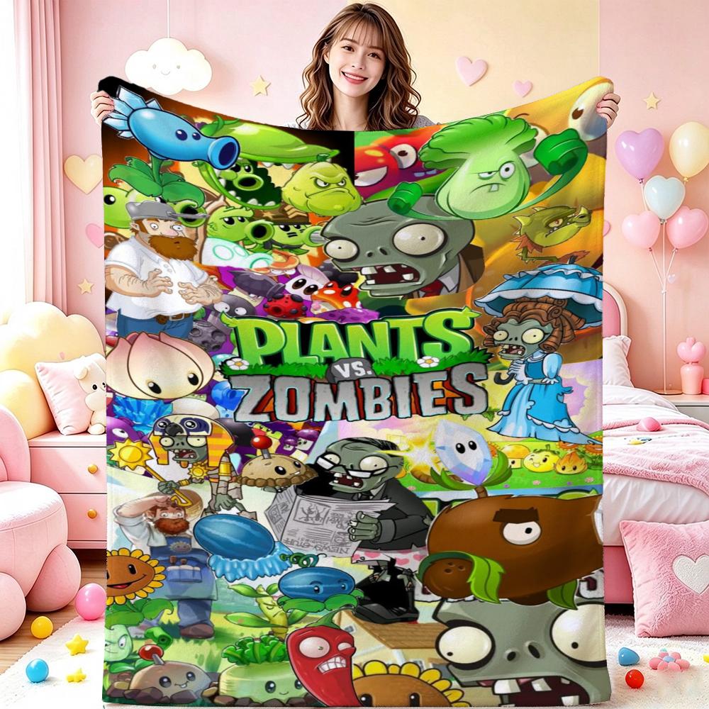 Plants Vs Zombies Game Blanket Sofa Blanket Home Decor Air Conditioning Blanket Nap Blanket Machine Washable