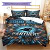 Name Individuell Carolina Panthers Logo Muster Bettwäsche Set Bettbezug Kissenbezug Heimdeko Geschenk (1 Bettbezug + 2 Kissenbezüge, ohne Füllung)