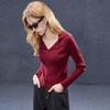 Sancai 2025 Autumn Lapel Knit Slim-Fit Sweater