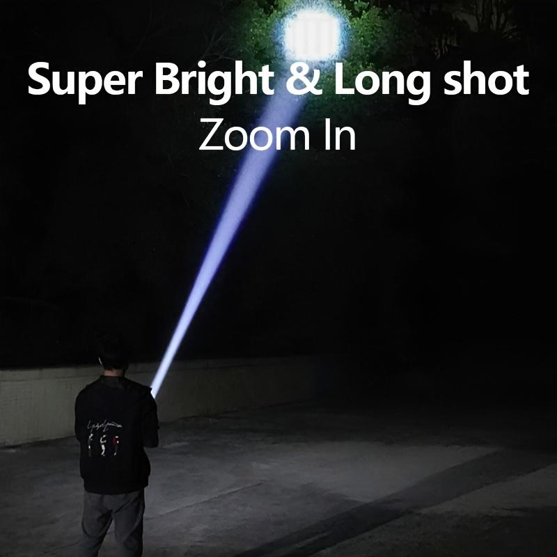 High lumen flashlight with variable zoom charging, suitable for camping, hiking, and home use Camping light and barbecue light