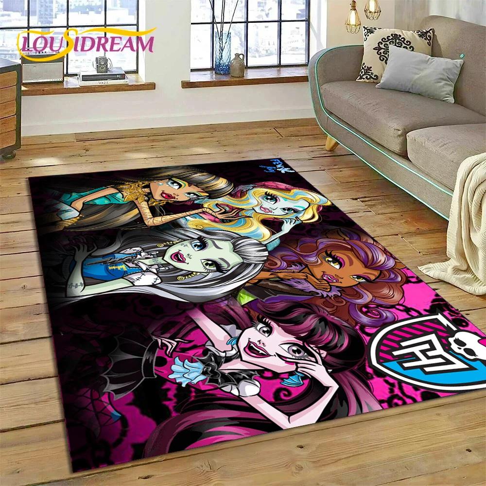 Cartoon Monster High Draculaura Vampire Rug Carpet for Living Room Bedroom Home Decor,Non-slip Decoration for Sofa Doormat Gift