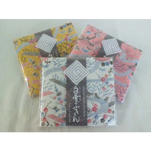 Snow White Yuzen Dishcloth, Ryukyu Bingata, Golden