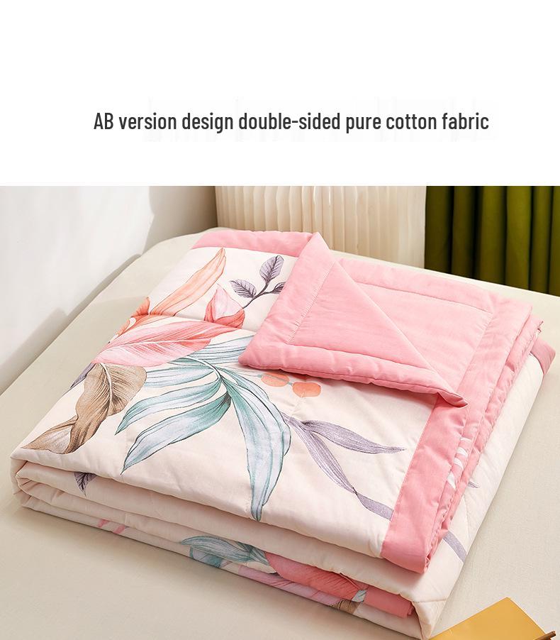 Summer Cool Cotton Quilt: Lightweight, Printed, for Double or Single Bedding