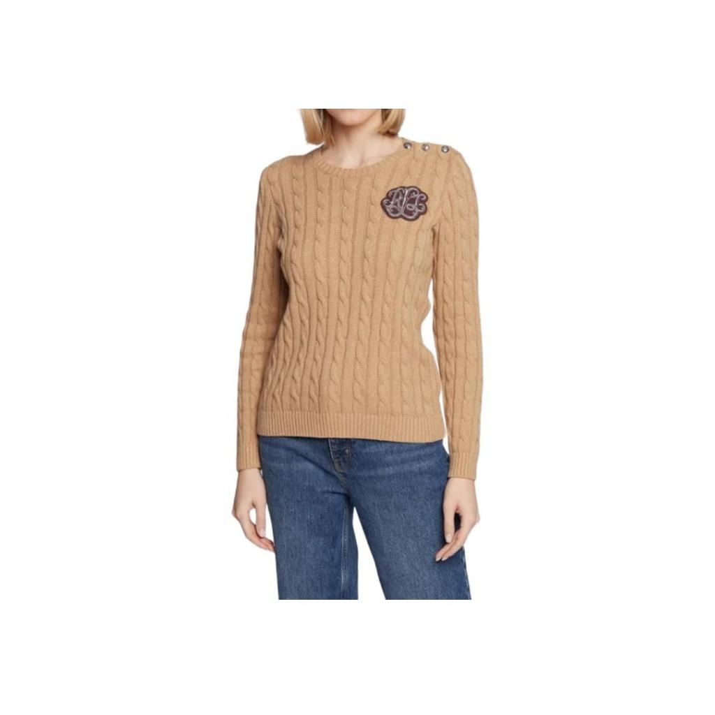 Polo Ralph Lauren Embroidered Crew Neck Long Sleeve Sweater Women sweater Beige 200881875-008