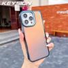 KEYSION Fashion Laser Gradient Colorful Phone Case for iPhone 11 12 13 Pro Max Soft TPU+PC Shockproof Back Cover for iPhone 11 12 13