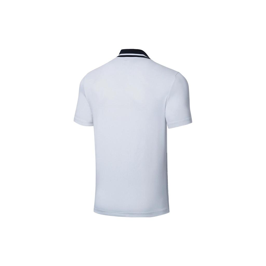 Li Ning Table Tennis Rookie Series Logo Half Button Polo Shirt Unisex Polo Shirts Standard-White AAYT033-1