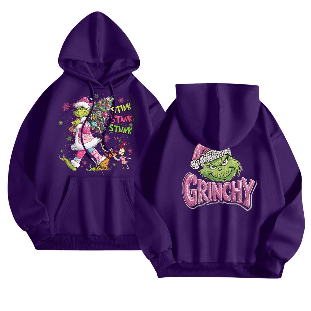 Women's Fashionable Casual Long-Sleeved Hooded Printed Sweatshirt