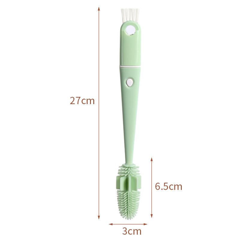 

4 In 1 Long Handle Cup Brush Multi-Functional Cup Cleaning Brush Silicone 360-Degree Cleaning Brush