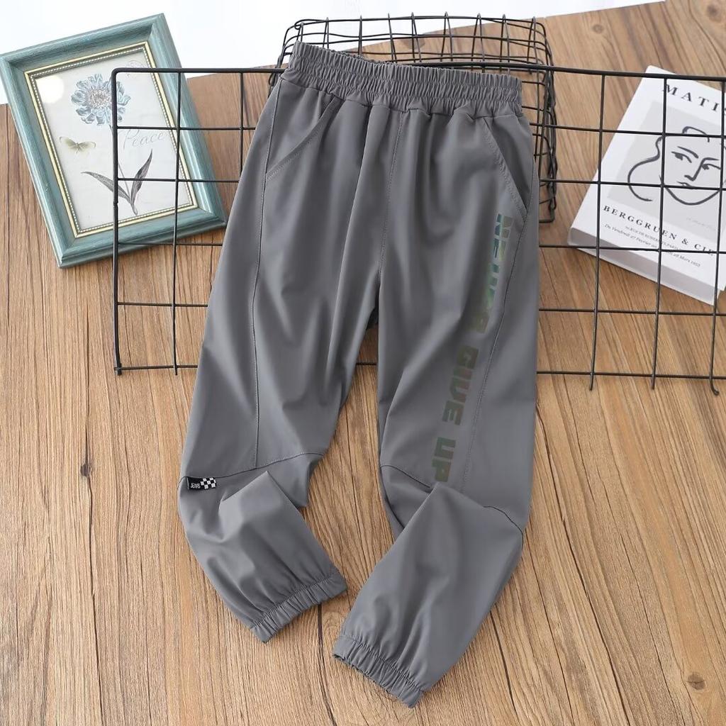 Calças de Gelo de Secagem Rápida para Meninos Calças Repelentes de Mosquitos para Crianças Calças Compridas para Meninos Médios e Grandes Calças Esportivas Finas de Verão para Meninos