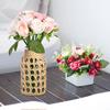 1Pcs Stylish Woven Glass Flower Vase Long-Lasting Desktop Vase Decor for Modern Home Office Decoration Floral Arrangement Use