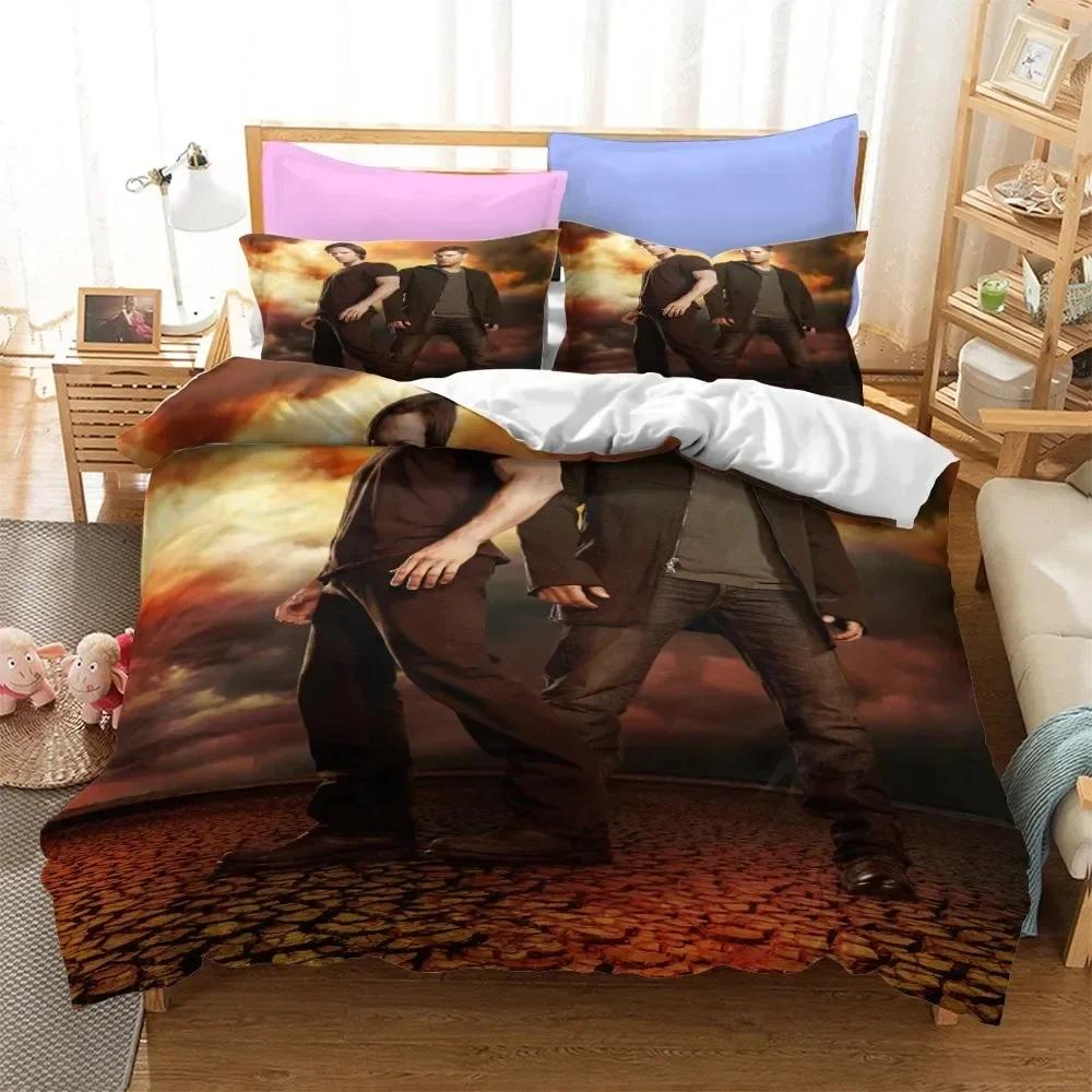 Popular Tv Show Supernatural 3D Print Luxury Bedding Set Printed Duvet Cover Pillowcase Single Double Queen Super King Size Sets