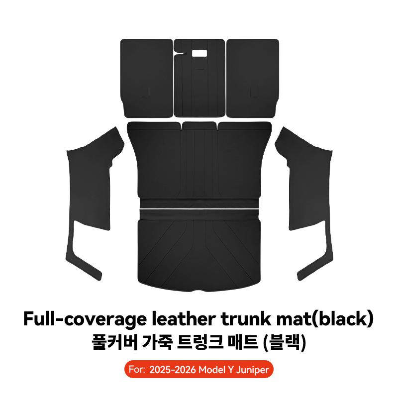 YZ For Tesla Model Y Juniper 2021-2026 Leather Trunk Mats Fully Surrounded Waterproof Non-Slip Liner Custom Floor Mat Accessorie